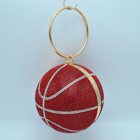 Elegant Basketball Rhinestone Evening Bag Purses - Picture 1 of 9